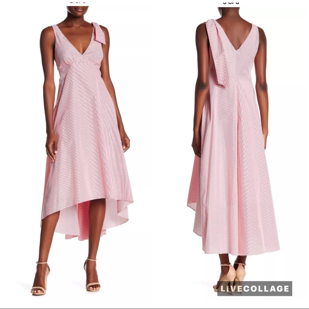 Nicole Miller New York striped hi lo dress